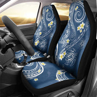 Polynesia Tribal Car Seat Cover Deep Blue Plumeria Tentacles
