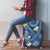 Polynesia Tribal Luggage Cover Deep Blue Plumeria Tentacles