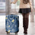 Polynesia Tribal Luggage Cover Deep Blue Plumeria Tentacles