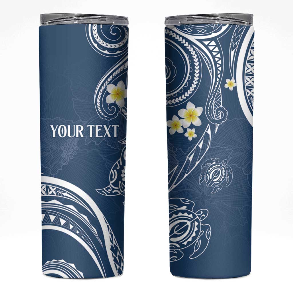 Polynesia Tribal Skinny Tumbler Deep Blue Plumeria Tentacles LT7 Blue - Polynesian Pride