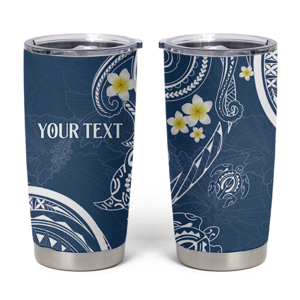 Polynesia Tribal Tumbler Cup Deep Blue Plumeria Tentacles LT7 Blue - Polynesian Pride