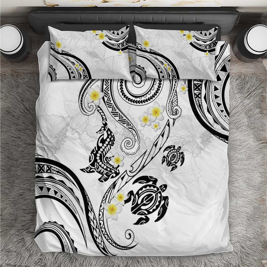 Polynesia Tribal Bedding Set White Plumeria Tentacles LT7 White - Polynesian Pride