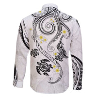 Polynesia Tribal Family Matching Off The Shoulder Long Sleeve Dress and Hawaiian Shirt White Plumeria Tentacles LT7 - Polynesian Pride