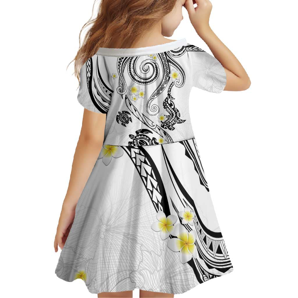 Polynesia Tribal Family Matching Off Shoulder Maxi Dress and Hawaiian Shirt White Plumeria Tentacles