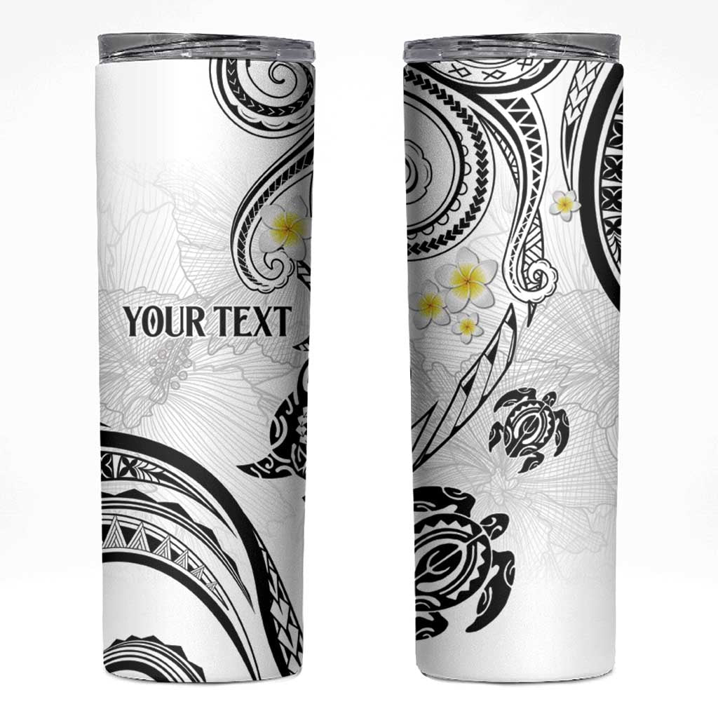 Polynesia Tribal Skinny Tumbler White Plumeria Tentacles LT7 White - Polynesian Pride