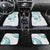 Polynesia Tribal Car Mats Teal Plumeria Tentacles
