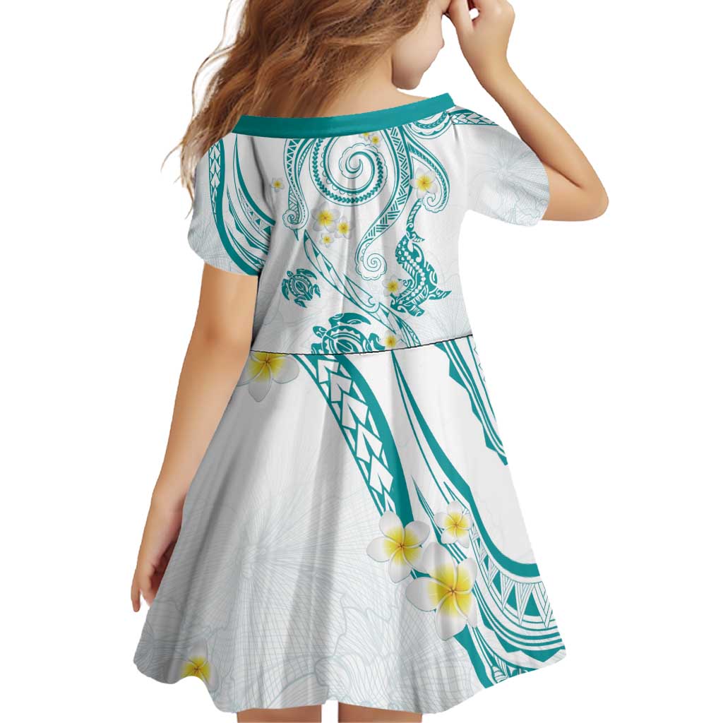 Polynesia Tribal Family Matching Off Shoulder Short Dress and Hawaiian Shirt Teal Plumeria Tentacles