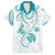 Polynesia Tribal Hawaiian Shirt Teal Plumeria Tentacles
