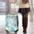 Polynesia Tribal Luggage Cover Teal Plumeria Tentacles