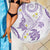 Polynesia Tribal Beach Blanket Lilac Plumeria Tentacles