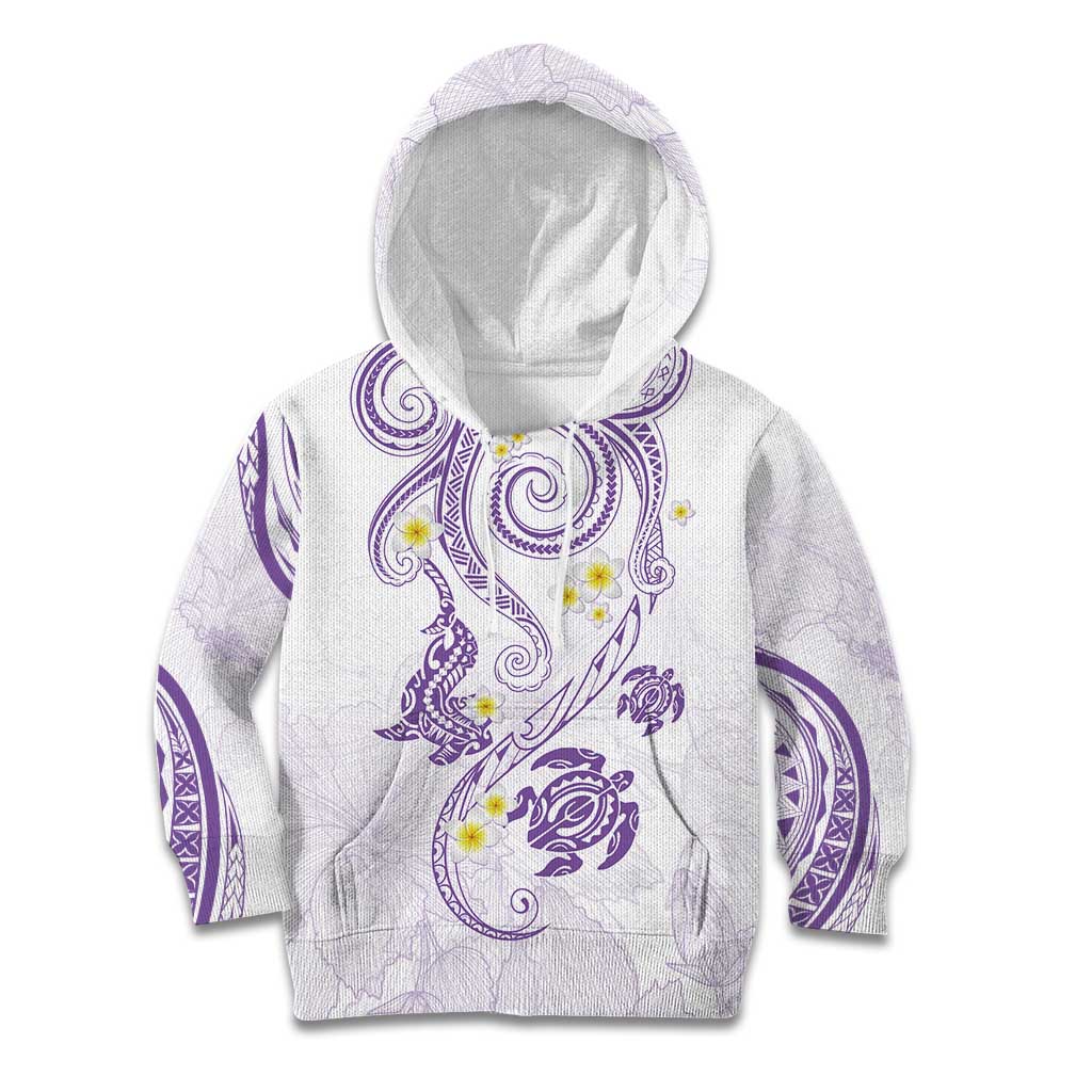Polynesia Tribal Kid Hoodie Lilac Plumeria Tentacles LT7 Hoodie Lilac - Polynesian Pride