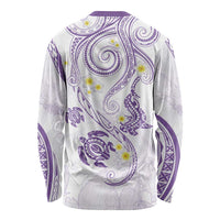 Polynesia Tribal Long Sleeve Shirt Lilac Plumeria Tentacles