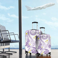 Polynesia Tribal Luggage Cover Lilac Plumeria Tentacles