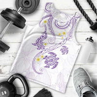 Polynesia Tribal Men Tank Top Lilac Plumeria Tentacles