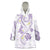 Polynesia Tribal Wearable Blanket Hoodie Lilac Plumeria Tentacles