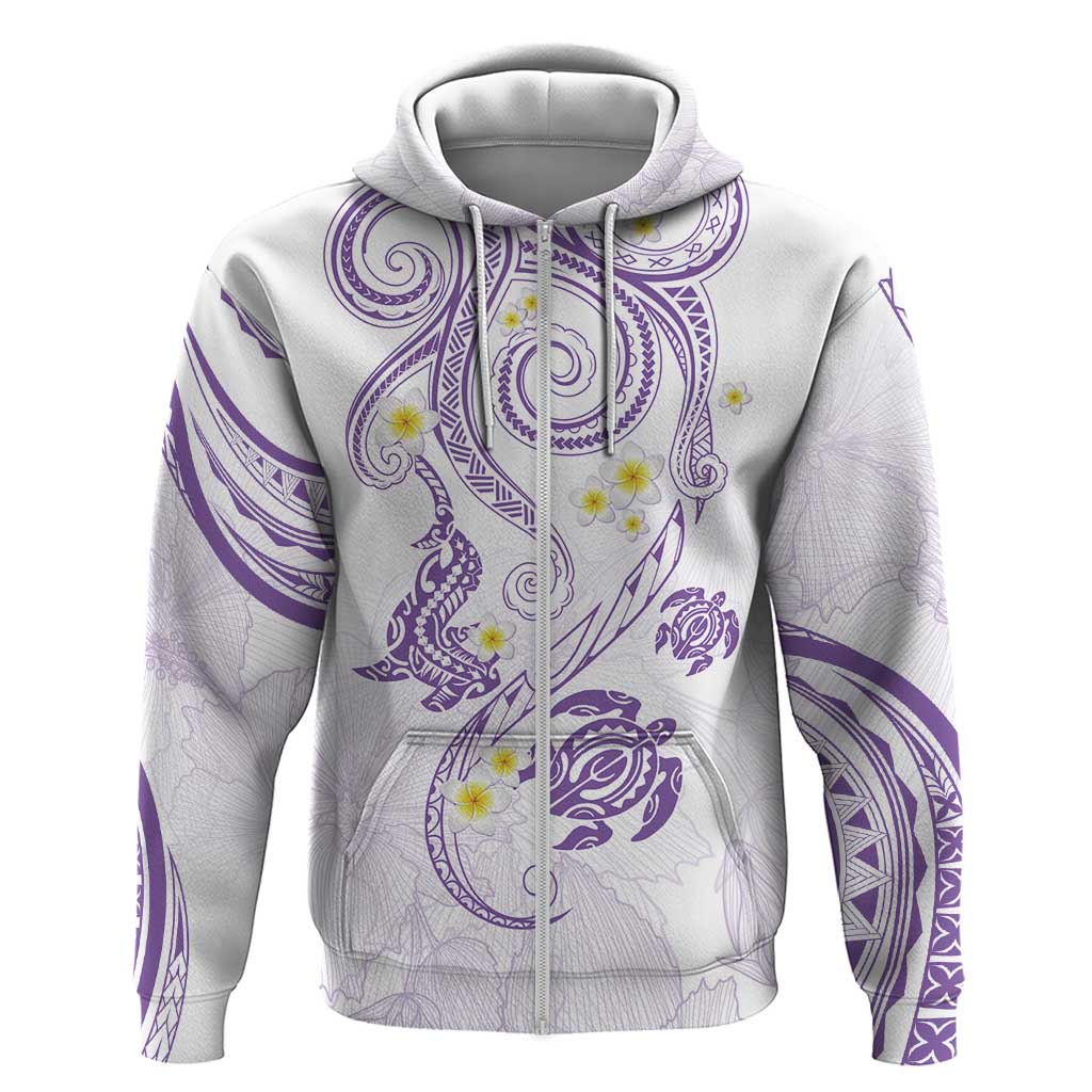 Polynesia Tribal Zip Hoodie Lilac Plumeria Tentacles LT7 Zip Hoodie Lilac - Polynesian Pride