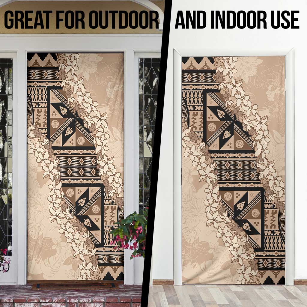 Bula Fiji Plumeria Tagimoucia Salusalu Beige Door Cover Kaiviti Masi LT7 - Polynesian Pride