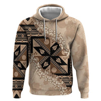 Bula Fiji Plumeria Tagimoucia Salusalu Beige Hoodie Kaiviti Masi LT7 Pullover Hoodie Beige - Polynesian Pride
