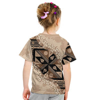 Bula Fiji Plumeria Tagimoucia Salusalu Beige Kid T Shirt Kaiviti Masi LT7 - Polynesian Pride