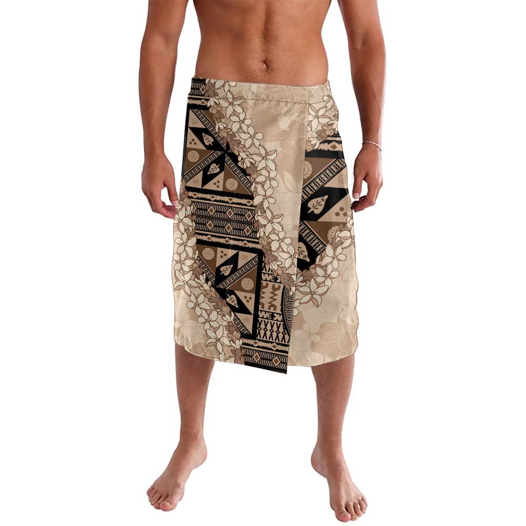 Bula Fiji Plumeria Tagimoucia Salusalu Beige Lavalava Kaiviti Masi - Polynesian Pride