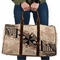 Bula Fiji Plumeria Tagimoucia Salusalu Beige Travel Bag Kaiviti Masi LT7 Beige - Polynesian Pride