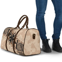 Bula Fiji Plumeria Tagimoucia Salusalu Beige Travel Bag Kaiviti Masi LT7 - Polynesian Pride