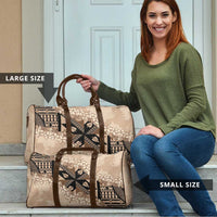 Bula Fiji Plumeria Tagimoucia Salusalu Beige Travel Bag Kaiviti Masi LT7 - Polynesian Pride