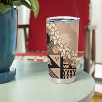 Bula Fiji Plumeria Tagimoucia Salusalu Beige Tumbler Cup Kaiviti Masi LT7 - Polynesian Pride