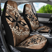 Bula Fiji Plumeria Tagimoucia Salusalu Mocha Car Seat Cover Kaiviti Masi LT7 - Polynesian Pride
