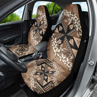 Bula Fiji Plumeria Tagimoucia Salusalu Mocha Car Seat Cover Kaiviti Masi LT7 - Polynesian Pride