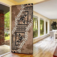 Bula Fiji Plumeria Tagimoucia Salusalu Mocha Door Cover Kaiviti Masi LT7 - Polynesian Pride