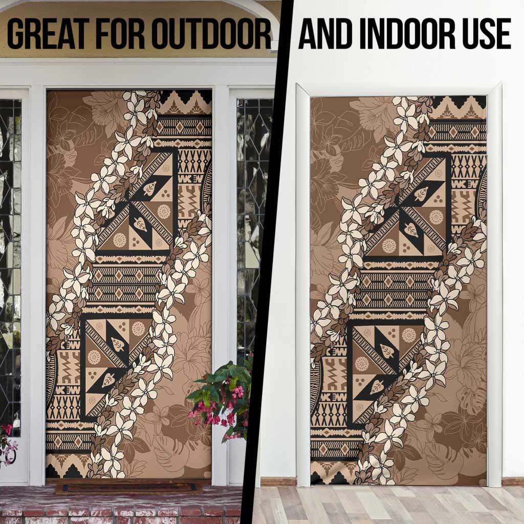 Bula Fiji Plumeria Tagimoucia Salusalu Mocha Door Cover Kaiviti Masi LT7 - Polynesian Pride
