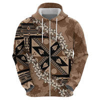 Bula Fiji Plumeria Tagimoucia Salusalu Mocha Hoodie Kaiviti Masi LT7 - Polynesian Pride