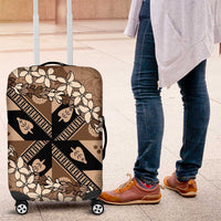 Bula Fiji Plumeria Tagimoucia Salusalu Mocha Luggage Cover Kaiviti Masi LT7 Mocha - Polynesian Pride
