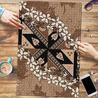 Bula Fiji Plumeria Tagimoucia Salusalu Mocha Puzzle Kaiviti Masi - Polynesian Pride