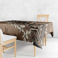 Bula Fiji Plumeria Tagimoucia Salusalu Mocha Tablecloth Kaiviti Masi - Polynesian Pride