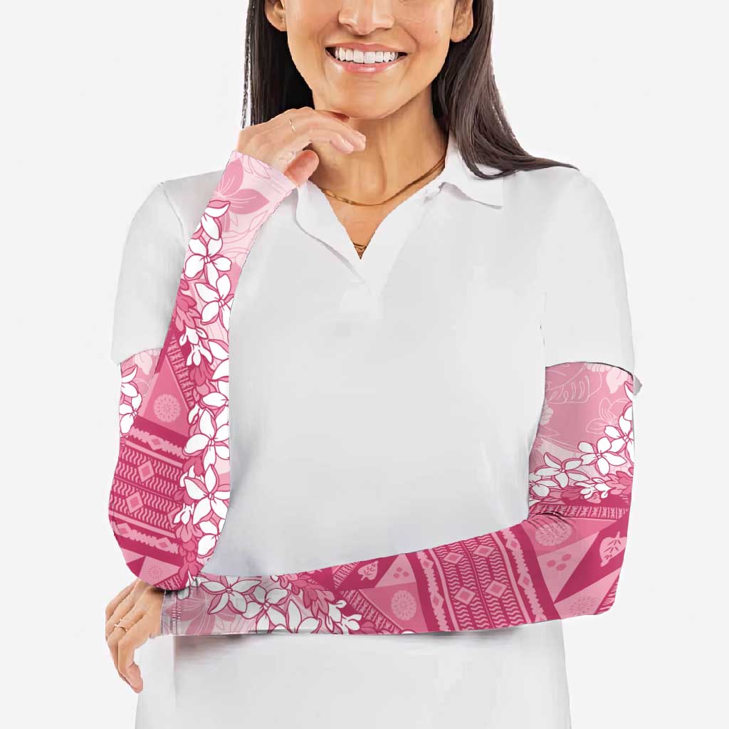 Bula Fiji Plumeria Tagimoucia Salusalu Pink Arm Sleeves Kaiviti Masi - Polynesian Pride
