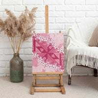 Bula Fiji Plumeria Tagimoucia Salusalu Pink Canvas Wall Art Kaiviti Masi - Polynesian Pride