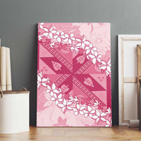 Bula Fiji Plumeria Tagimoucia Salusalu Pink Canvas Wall Art Kaiviti Masi - Polynesian Pride