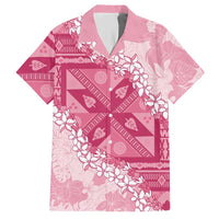 Bula Fiji Plumeria Tagimoucia Salusalu Pink Hawaiian Shirt Kaiviti Masi LT7 Pink - Polynesian Pride