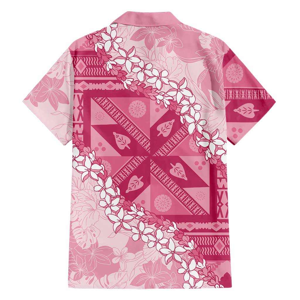 Bula Fiji Plumeria Tagimoucia Salusalu Pink Hawaiian Shirt Kaiviti Masi LT7 - Polynesian Pride