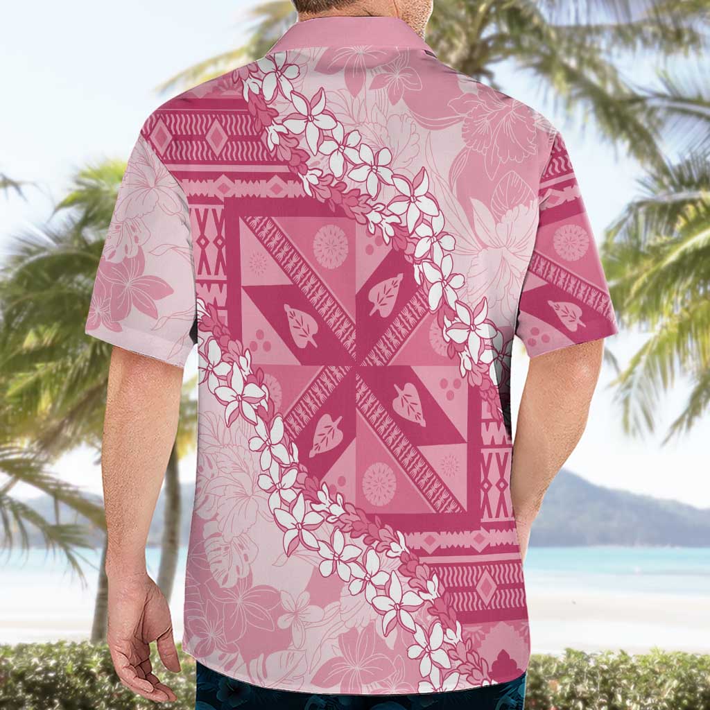 Bula Fiji Plumeria Tagimoucia Salusalu Pink Hawaiian Shirt Kaiviti Masi LT7 - Polynesian Pride