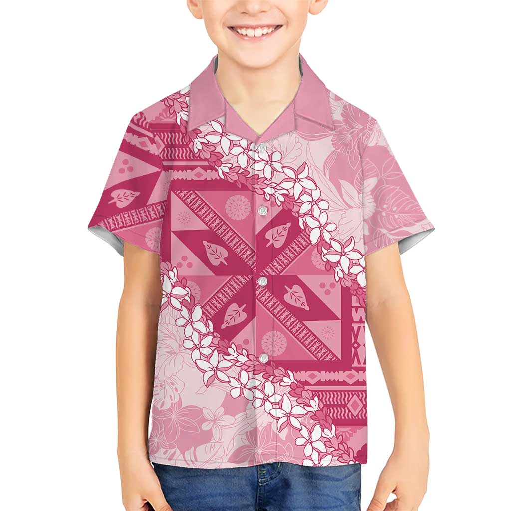 Bula Fiji Plumeria Tagimoucia Salusalu Pink Hawaiian Shirt Kaiviti Masi LT7 - Polynesian Pride