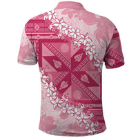 Bula Fiji Plumeria Tagimoucia Salusalu Pink Polo Shirt Kaiviti Masi LT7 - Polynesian Pride