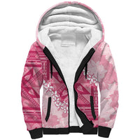Bula Fiji Plumeria Tagimoucia Salusalu Pink Sherpa Hoodie Kaiviti Masi LT7 Unisex Pink - Polynesian Pride