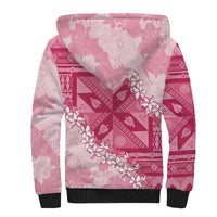 Bula Fiji Plumeria Tagimoucia Salusalu Pink Sherpa Hoodie Kaiviti Masi LT7 - Polynesian Pride