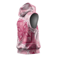 Bula Fiji Plumeria Tagimoucia Salusalu Pink Sleeveless Hoodie Kaiviti Masi LT7 - Polynesian Pride