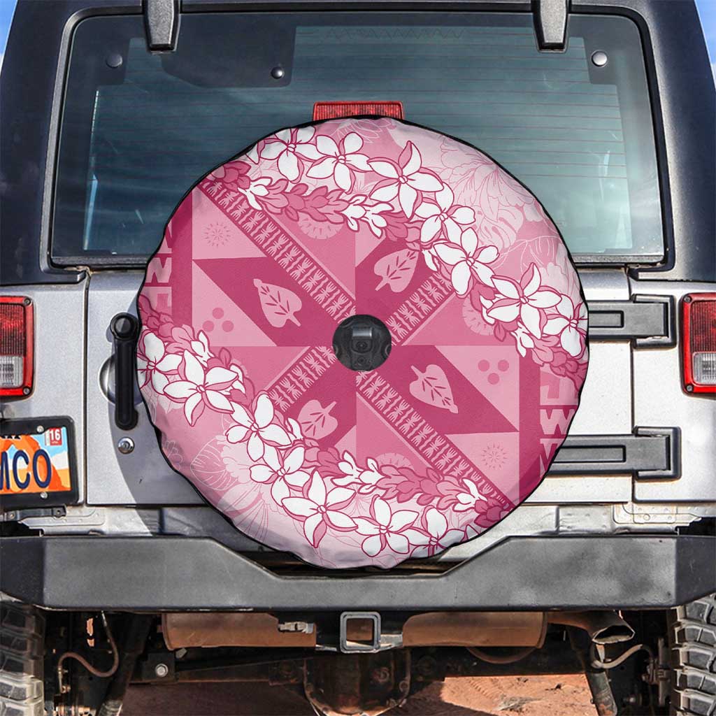 Bula Fiji Plumeria Tagimoucia Salusalu Pink Spare Tire Cover Kaiviti Masi LT7 Pink - Polynesian Pride