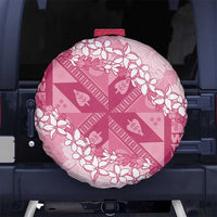 Bula Fiji Plumeria Tagimoucia Salusalu Pink Spare Tire Cover Kaiviti Masi LT7 No hole Pink - Polynesian Pride