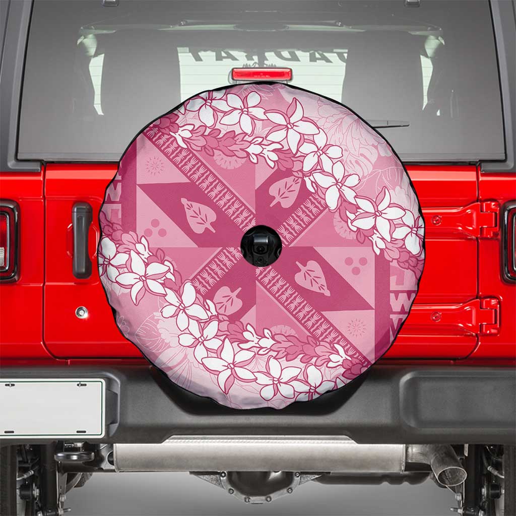 Bula Fiji Plumeria Tagimoucia Salusalu Pink Spare Tire Cover Kaiviti Masi LT7 - Polynesian Pride